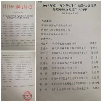 渭南市華州區工商聯召開&ldquo;萬企幫萬村&rdquo;工作總結暨表彰會